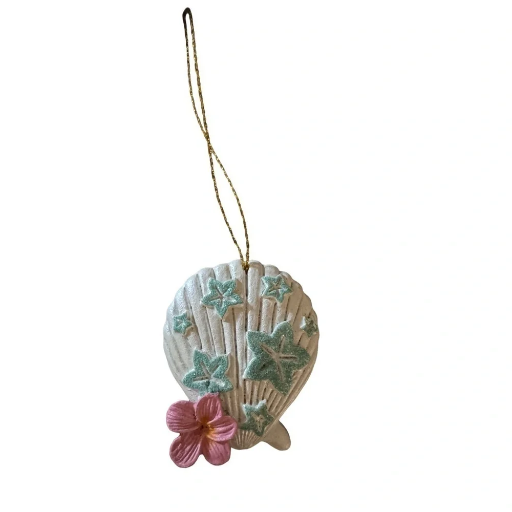 Christmas Ornament: Plumeria Seashell